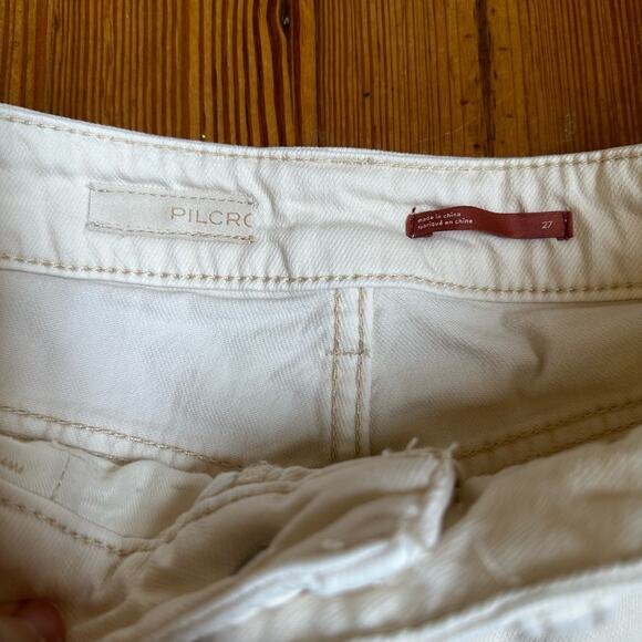 Pilcro cream button fly high rise distressed cuffed shorts SIZE 27 - Picture 3 of 6